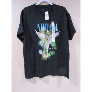 NEW Nirvana In Utero Graphic T-Shirt Men Lg Black Short Sleeve-Spencers